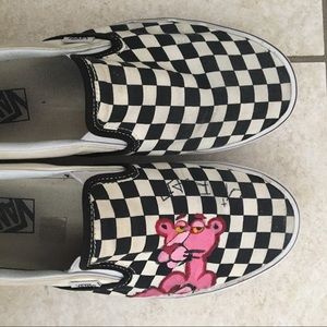 checkered vans custom